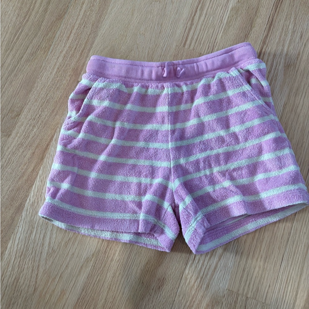 GAP Pink and White Striped Terry Shorts, Sz 4